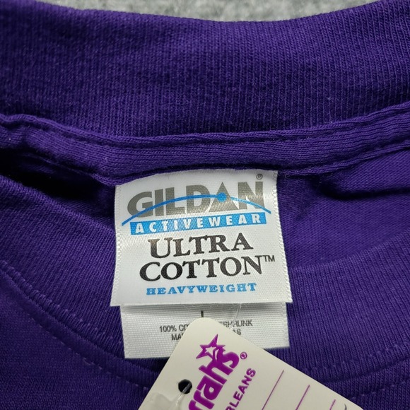 VTG Gildan Activewear Ultra Cotton T-Shirt Mens L Purple Harrahs New Orleans New - Picture 7 of 9
